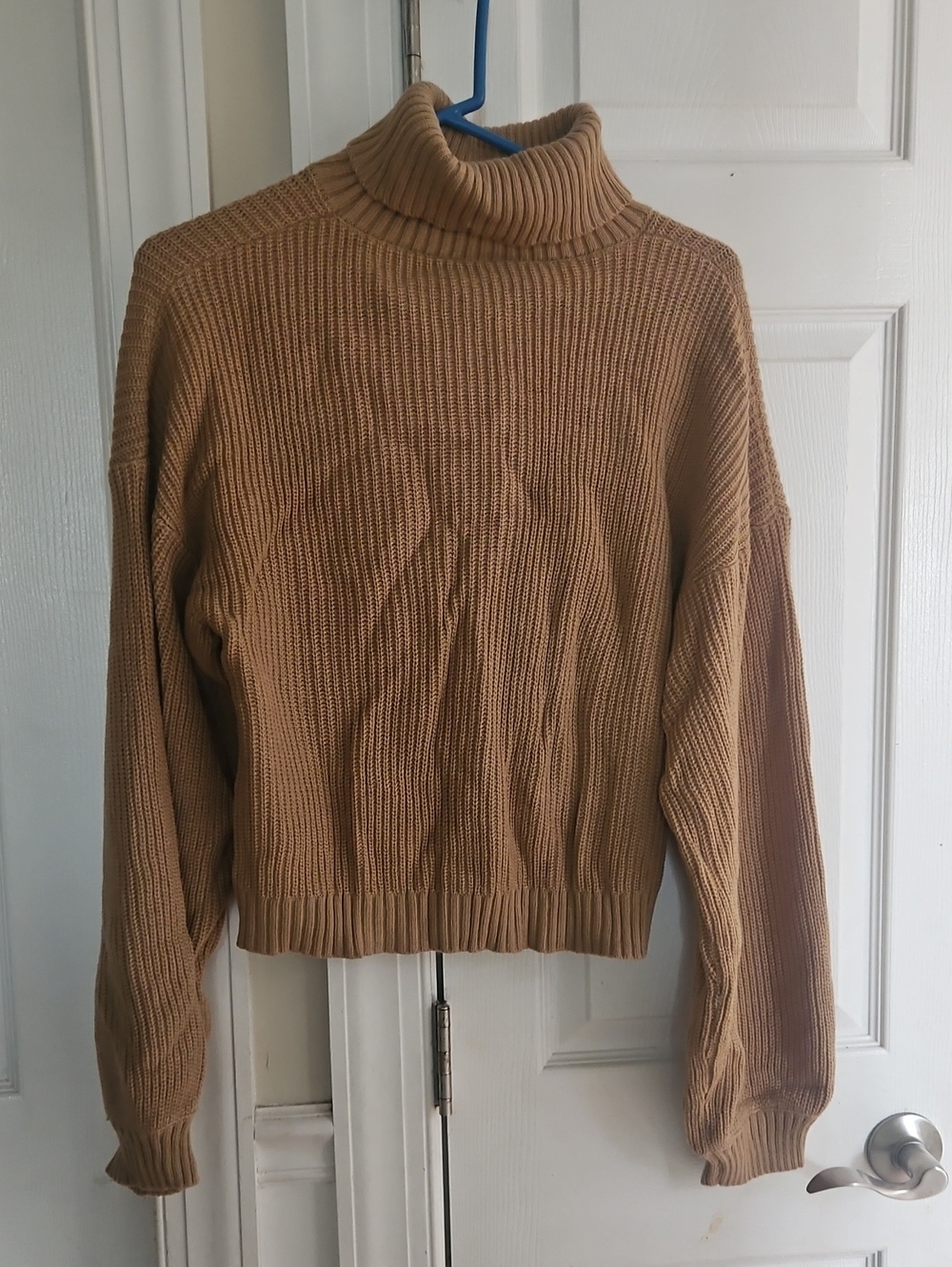 Zaful Camel Ribbed Turtleneck Sweater